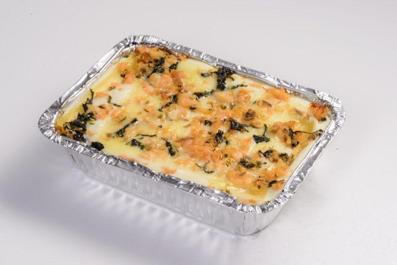 Lasanha de frango com creme de espinafre
