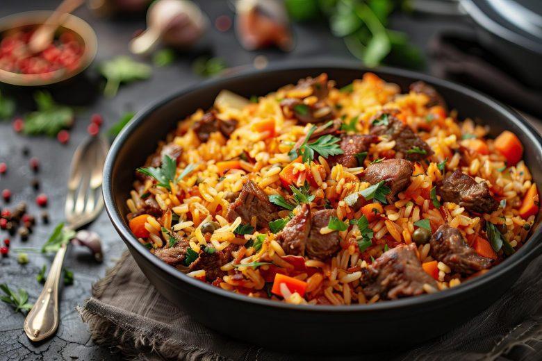 Arroz fácil com carne