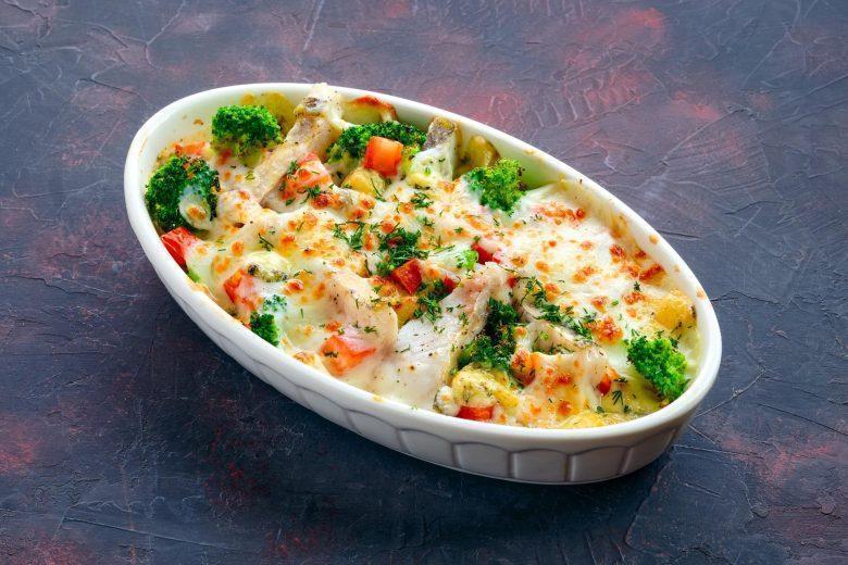 Couve flor e brócolis gratinado