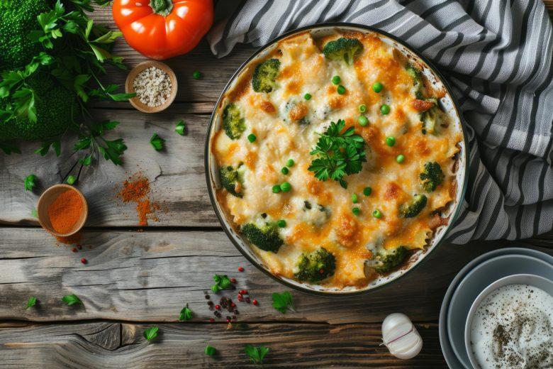 Macarronada com brócolis ao forno