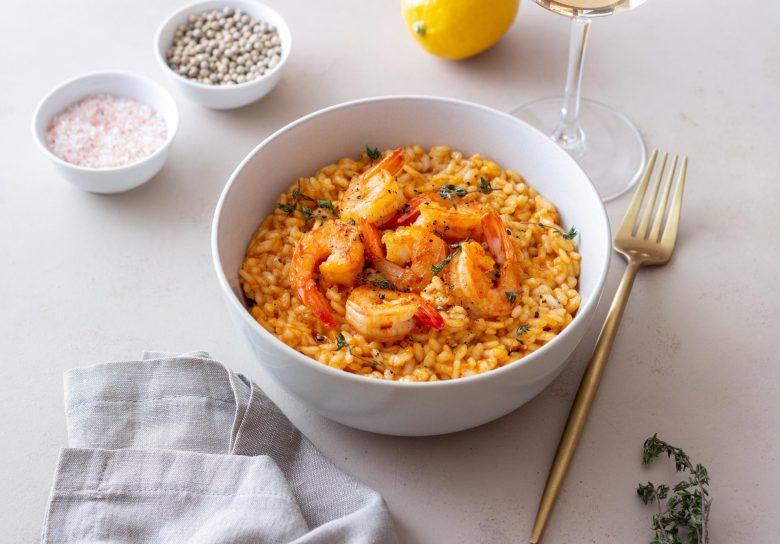 Risoto de camarão integral