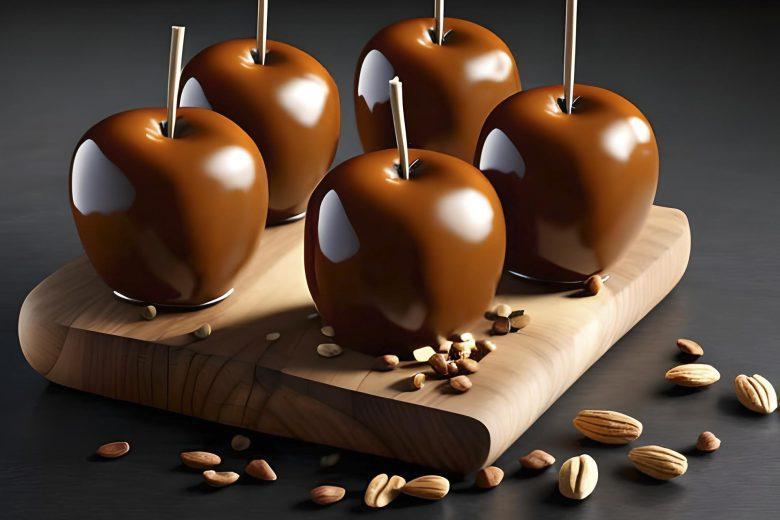 Maçã do amor com chocolate light