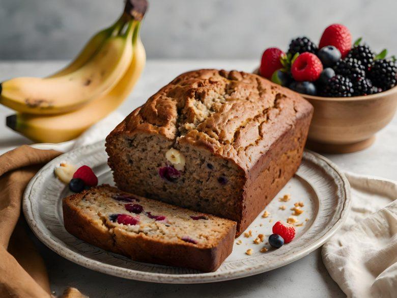 Bolo integral com frutas vermelhas