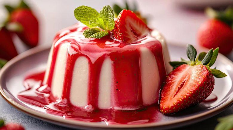 Flan de baunilha com geleia