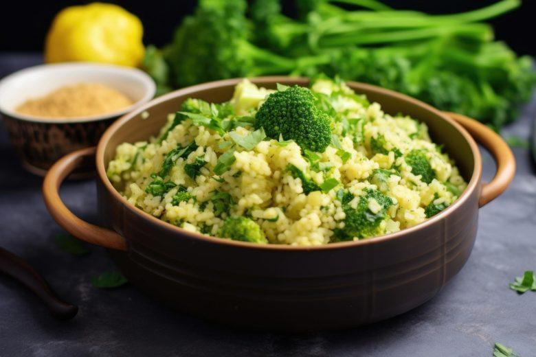 Arroz selvagem com brócolis