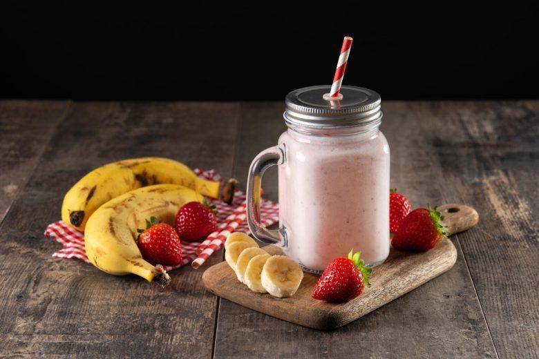 Smoothie de banana e morango light