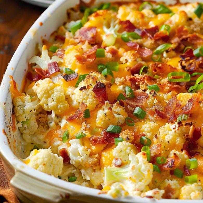 Couve flor gratinada com bacon