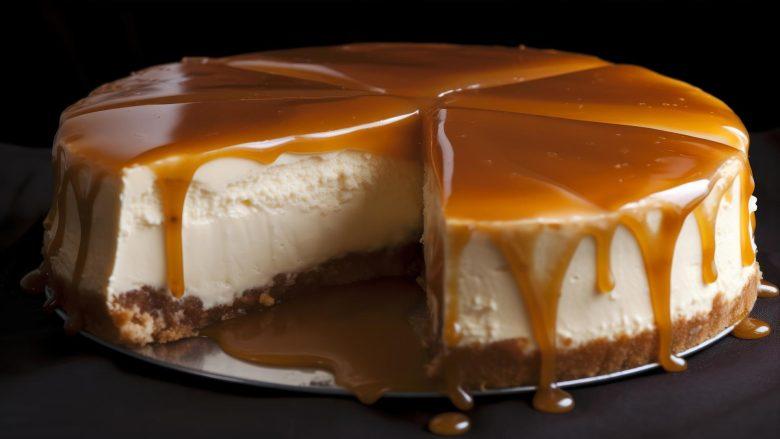Cheesecake de leite condensado com calda