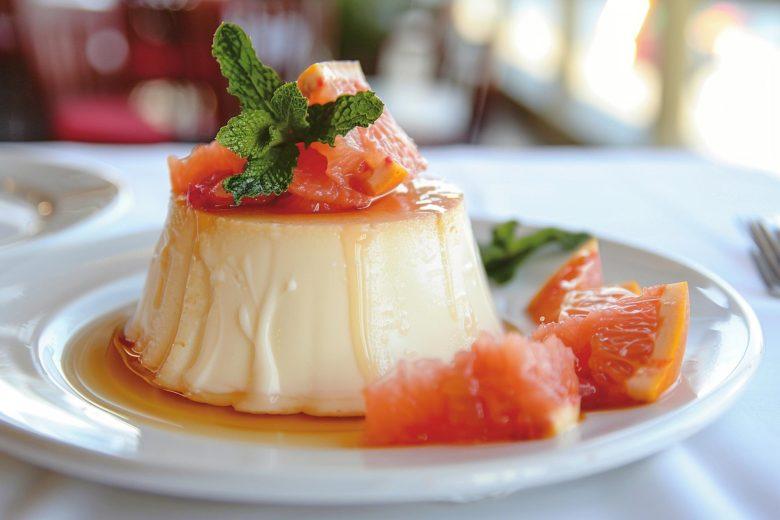 Flan com calda de laranja