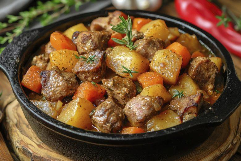 Carne de panela com mandioca