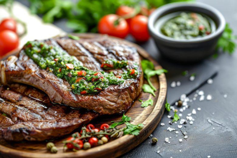 Carne ao molho chimichurri