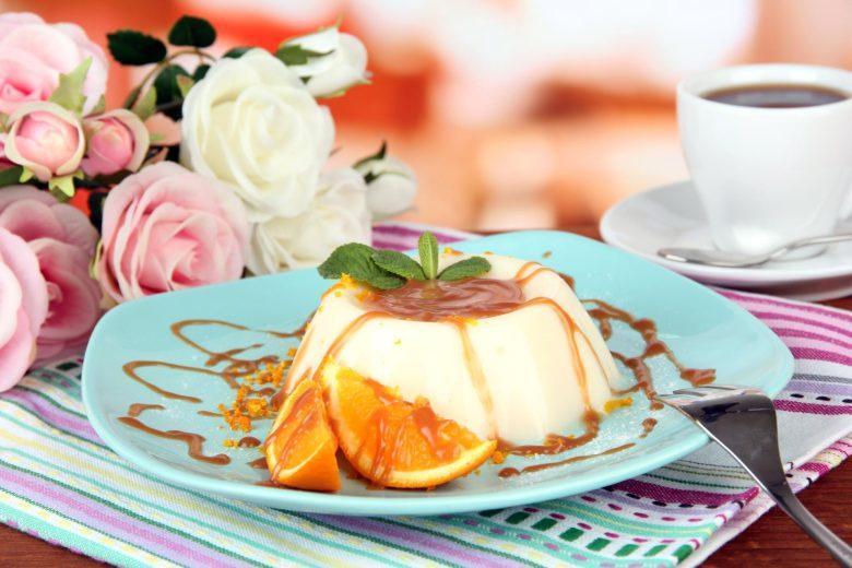 Flan de laranja com calda de caramelo