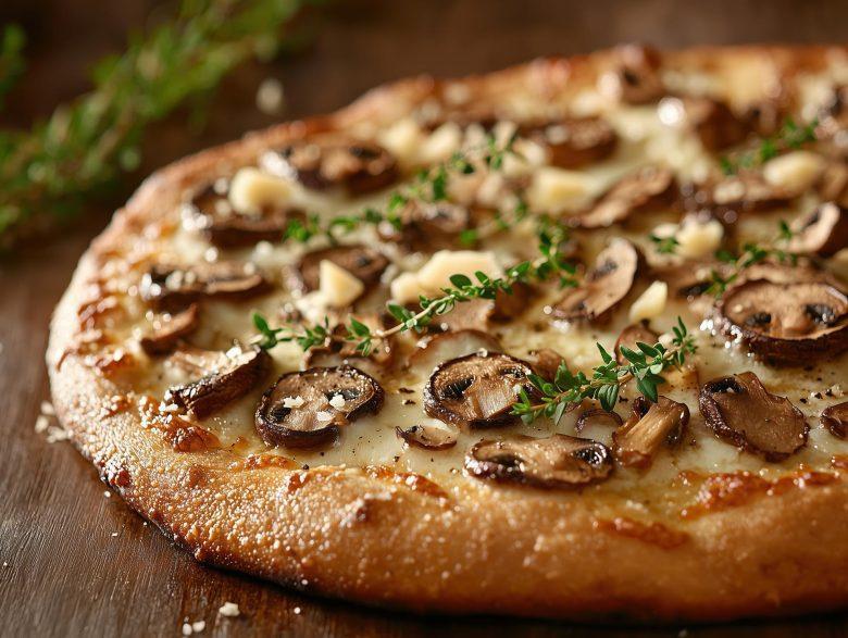 Pizza de palmito com cogumelo