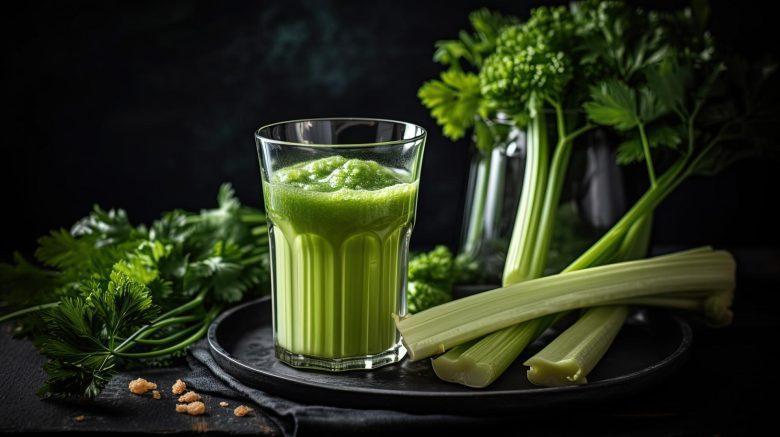Suco de repolho verde, limão, aipo, coentro e cúrcuma