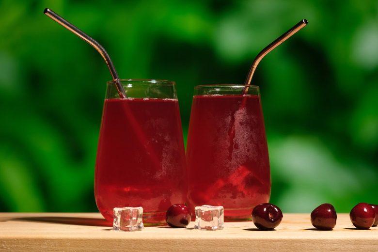 Suco de cereja e uva