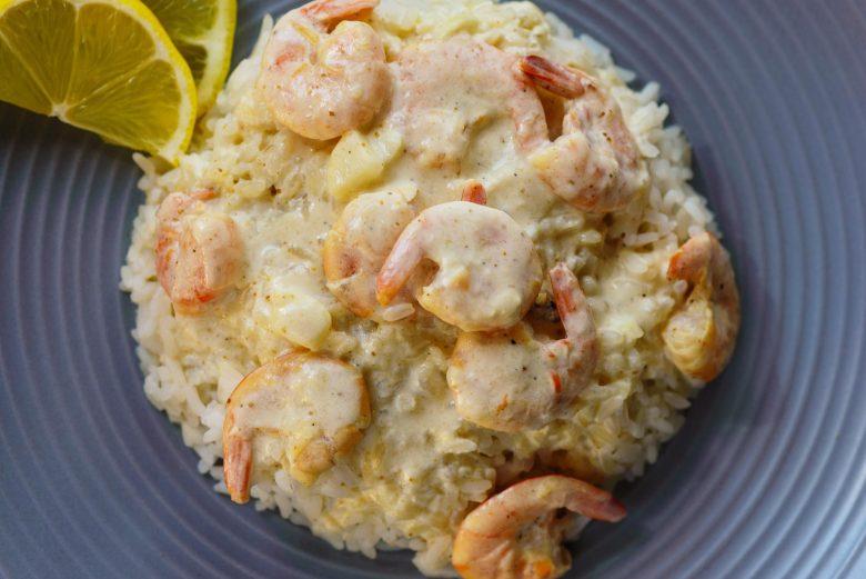 Arroz cremoso com camarão