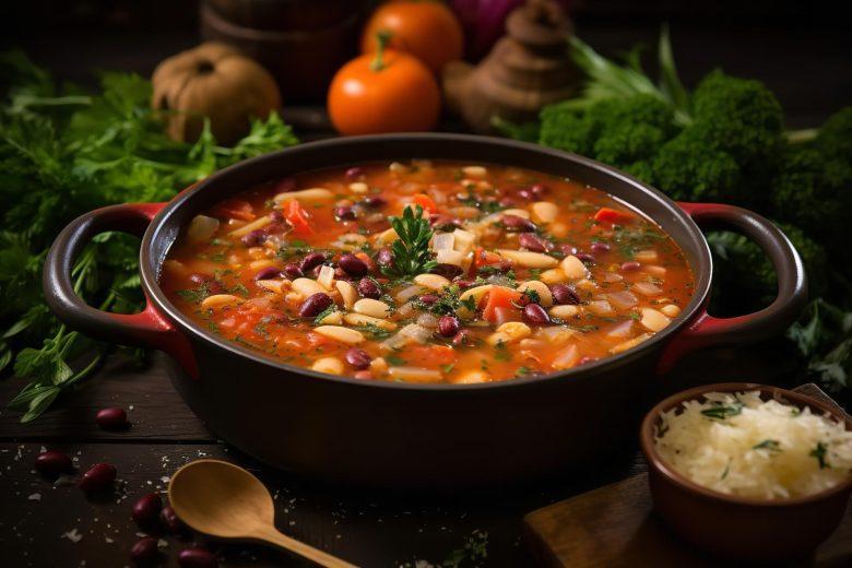 Sopa da fazenda com feijão branco