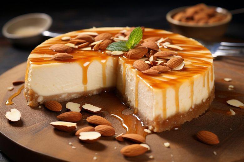 Cheesecake de baunilha e amêndoas