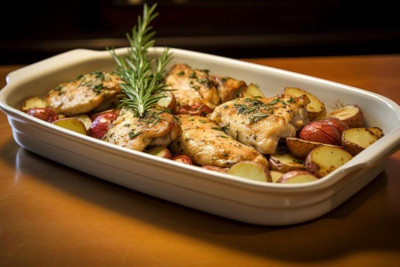 Frango com batata e cebola