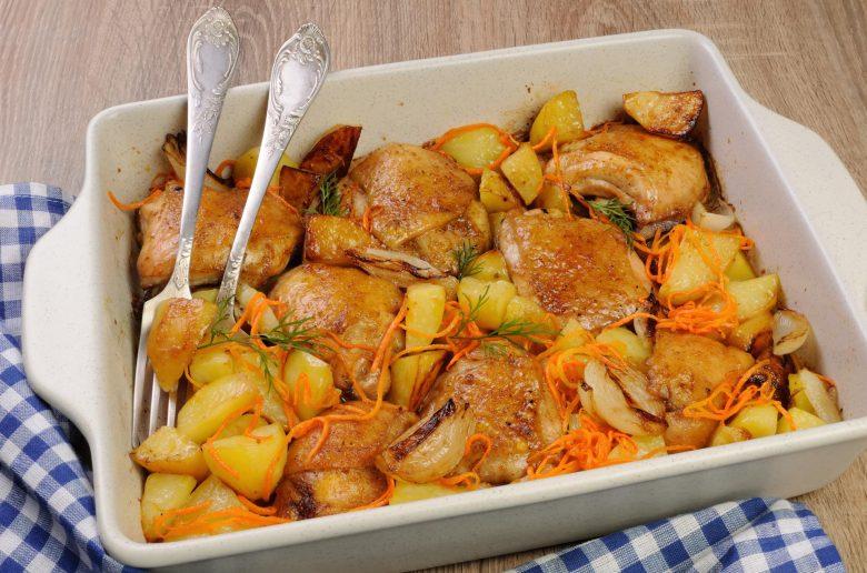 Frango assado com batata 1