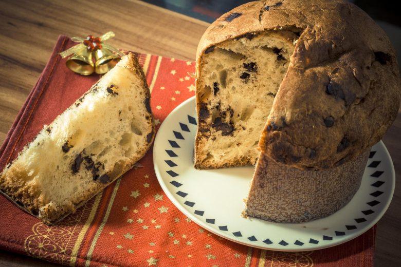 Panetone de banana e gotas de chocolate