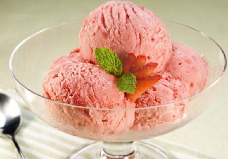 Sorbet de morango sem lactose
