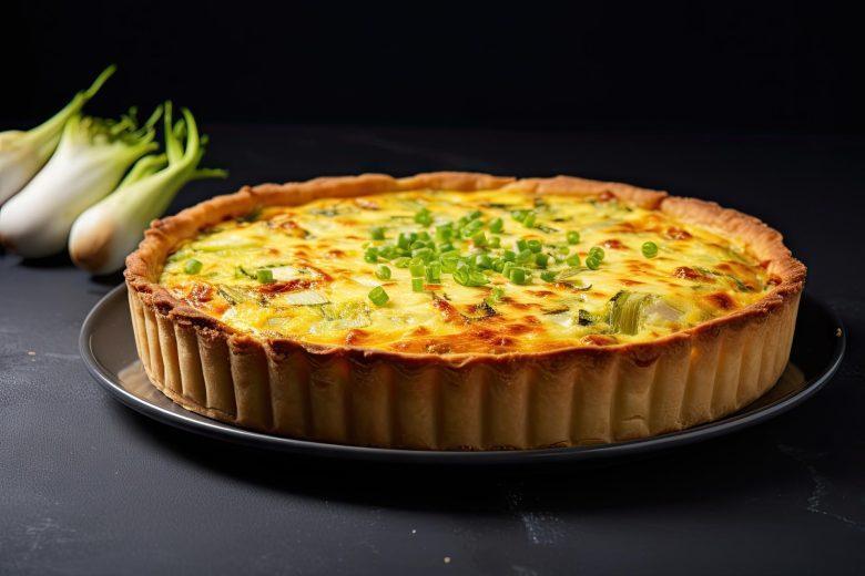 Quiche integral de alho-poró
