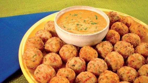 Bolinho de arroz e carne seca