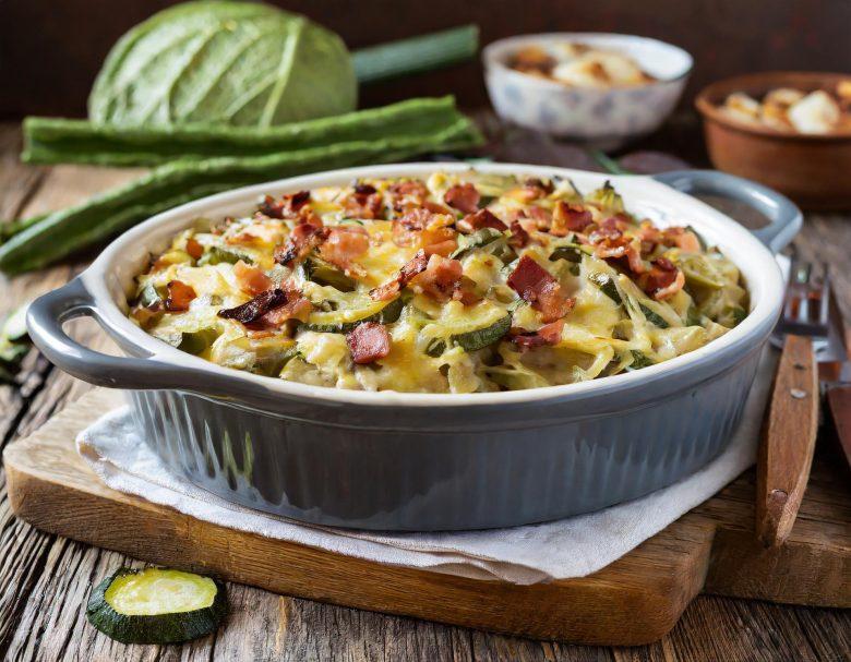 Gratinado de peixe e abobrinha