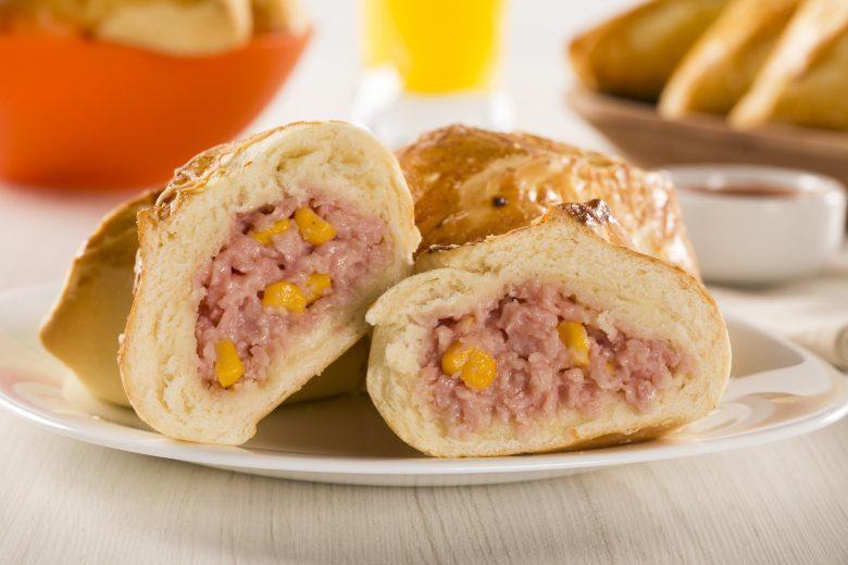 Pãozinho recheado com presunto