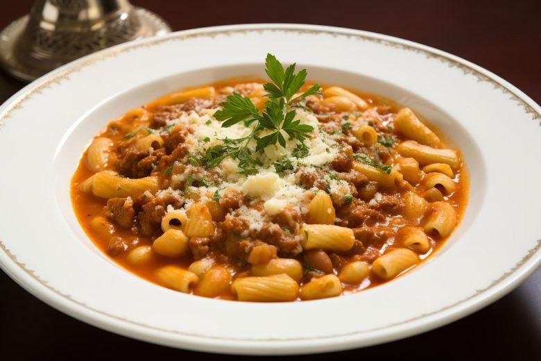 Sopa de macarrão com feijão