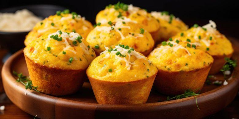 Muffin de polenta e bacon