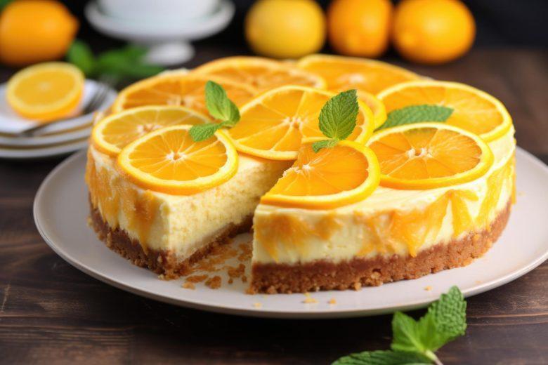 Cheesecake de iogurte e laranja
