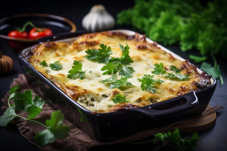 Lasanha gratinada de legumes