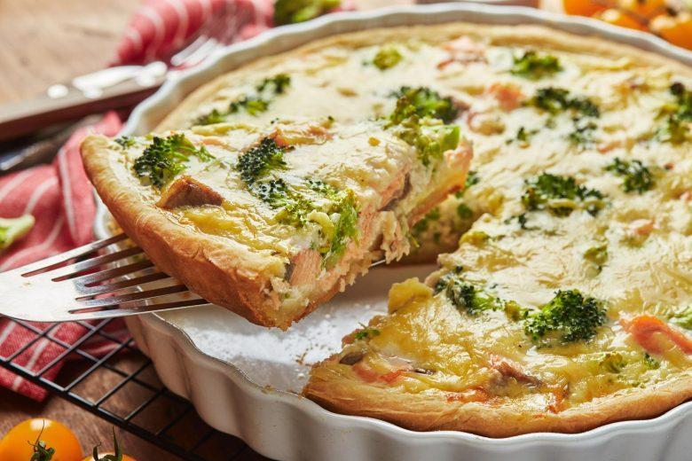 Quiche folhada de brócolis