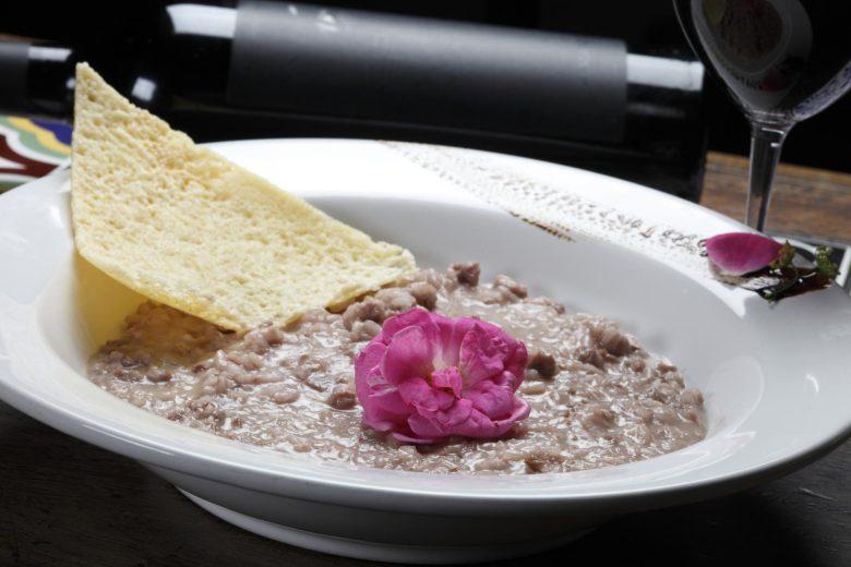 Risoto de carne e vinho tinto