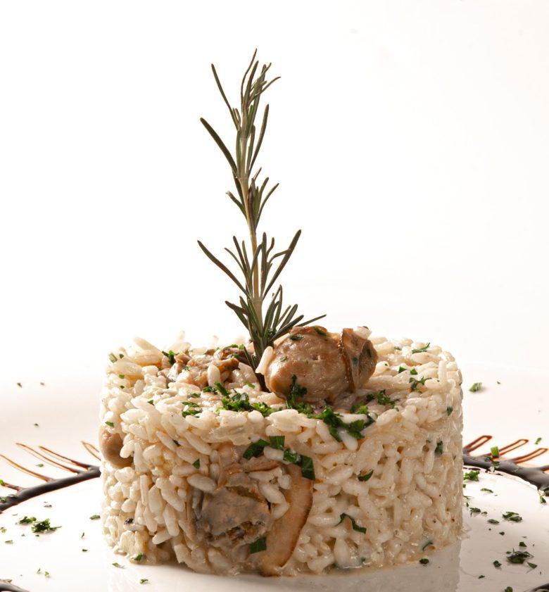 Risoto de castanha e cogumelo