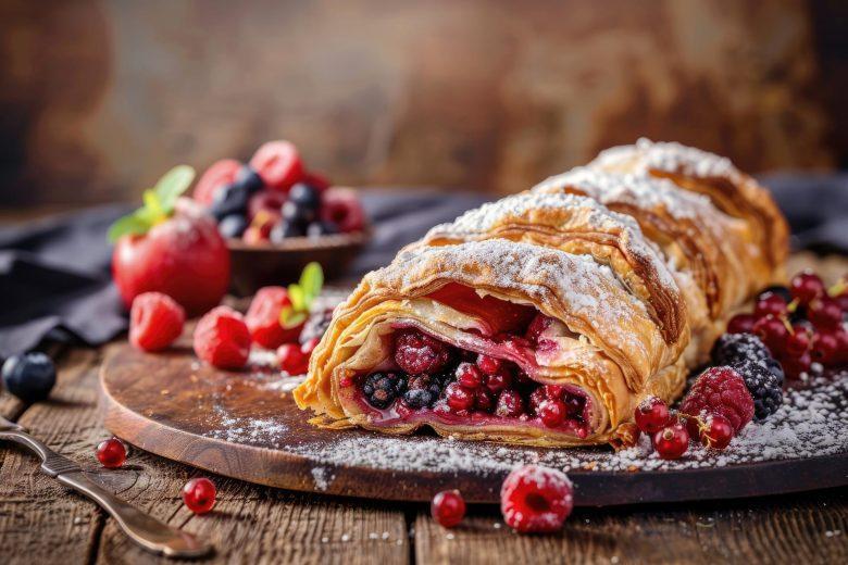 Mil folhas de frutas vermelhas
