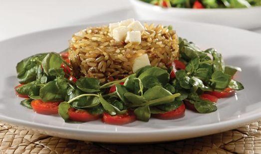 Salada de arroz com mostarda e mel