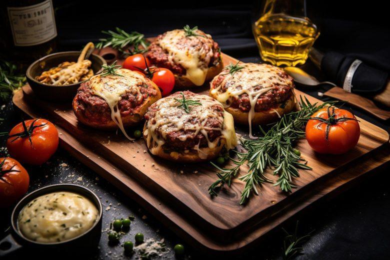 Hambúrguer caseiro à parmegiana