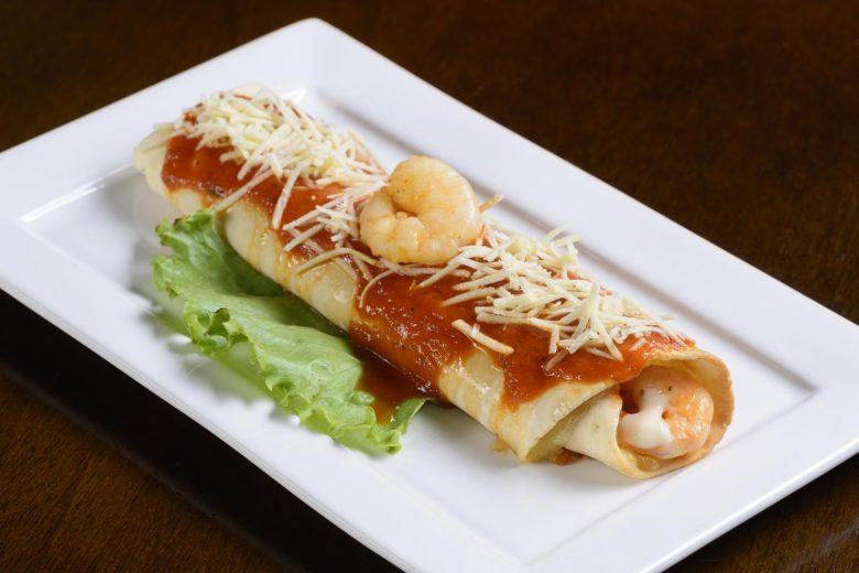 Panqueca de creme de camarão