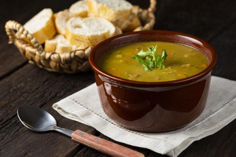 Sopa creme de ervilha seca
