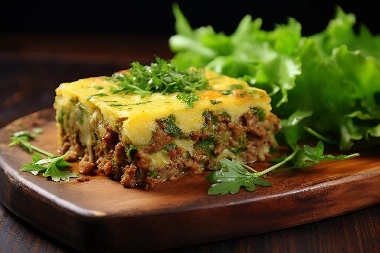 Torta de fubá com carne moída