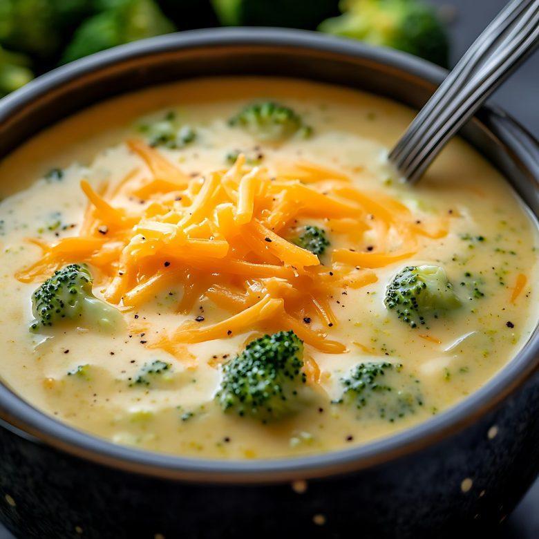 Caldo de brócolis com 4 queijos