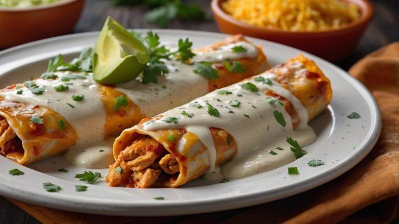 Panqueca de frango ao molho branco