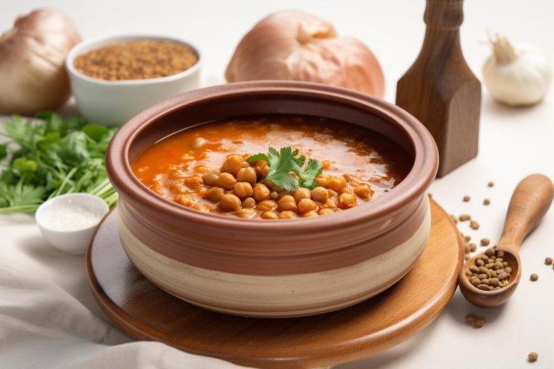 Sopa de grão de bico com frango
