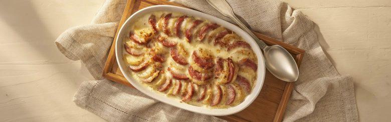 Batata gratinada com calabresa