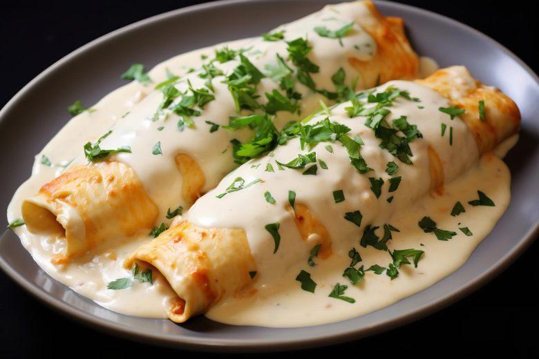 Panqueca de palmito com molho branco