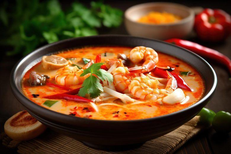 Sopa de salmão com camarão