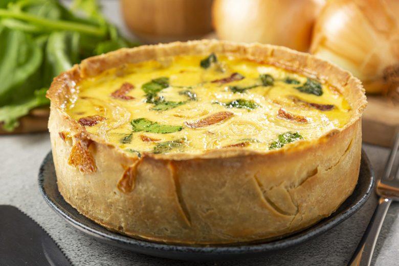 Quiche de espinafre e presunto